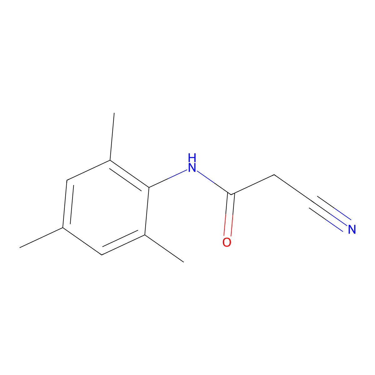 2-cyano-N-(2,4,6-trimethylphenyl)acetamide molecular structure, CAS 24578-56-1