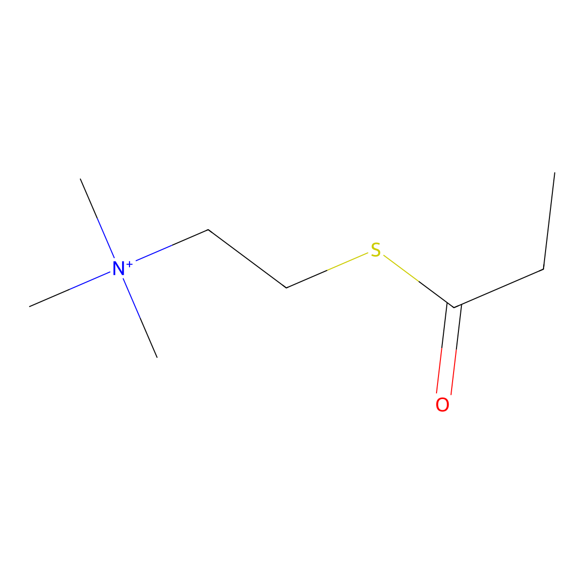 Propionylthiocholine molecular structure, CAS 24578-90-3