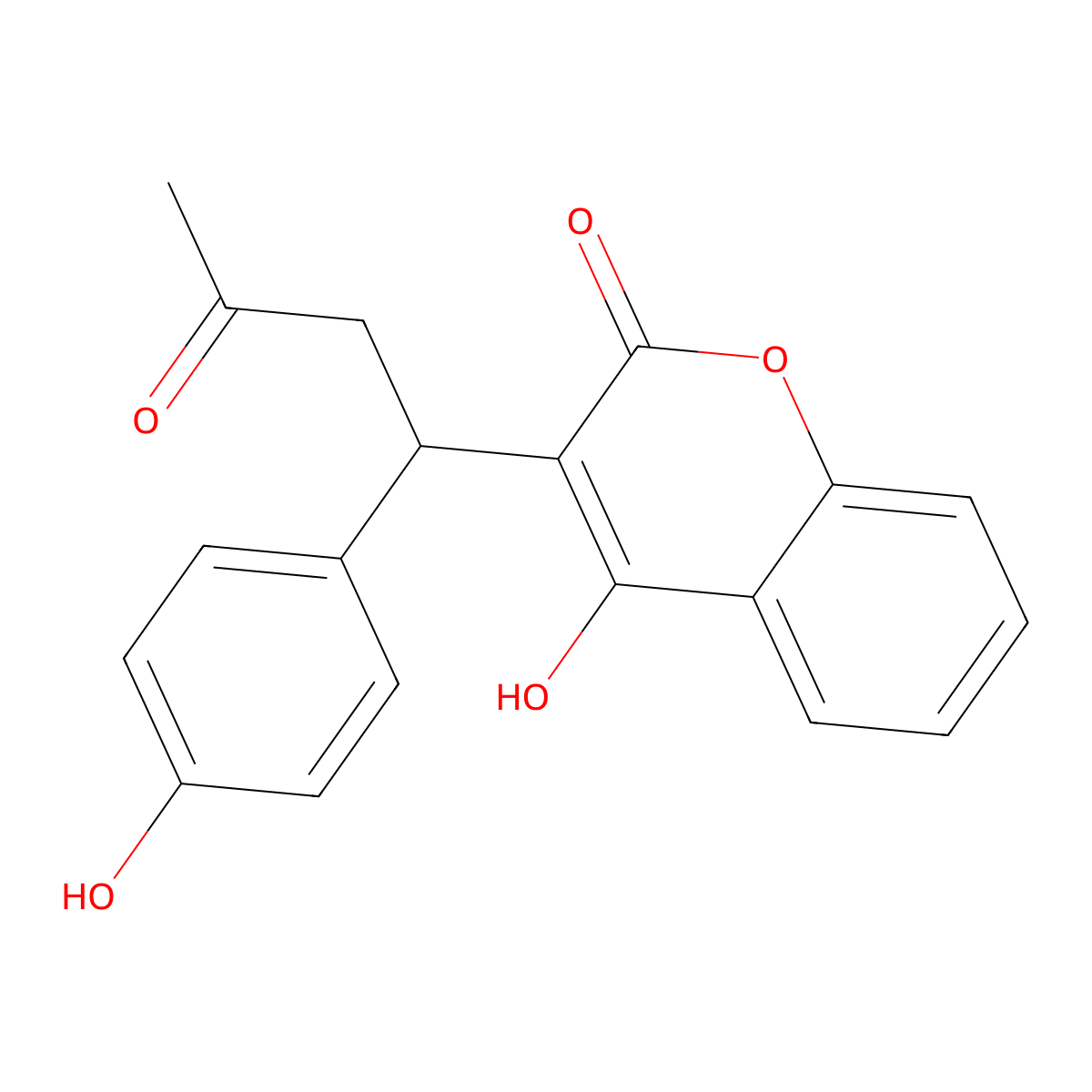 4'-Hydroxywarfarin molecular structure, CAS 24579-14-4