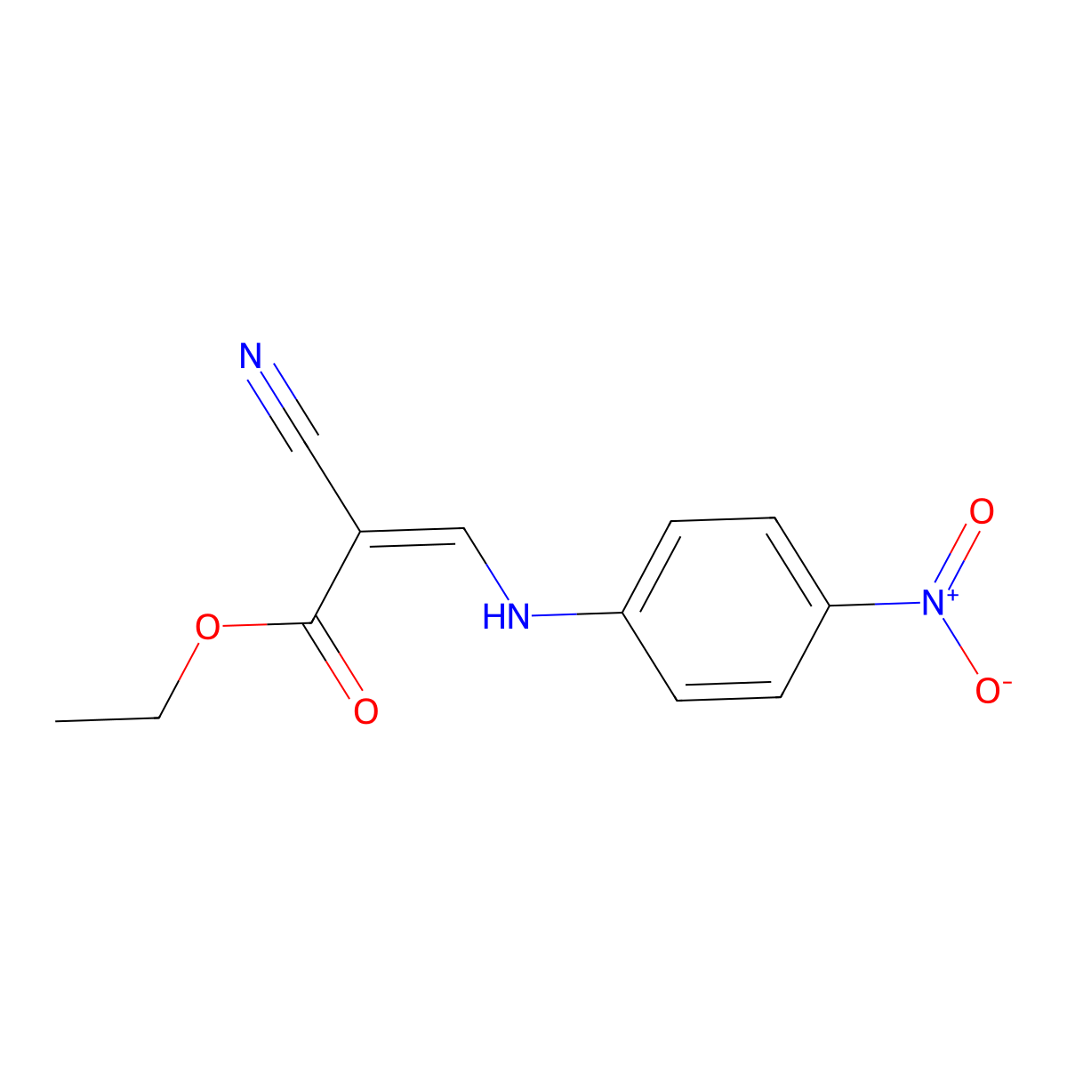 ethyl (Z)-2-cyano-3-(4-nitroanilino)prop-2-enoate molecular structure, CAS 2458-24-4