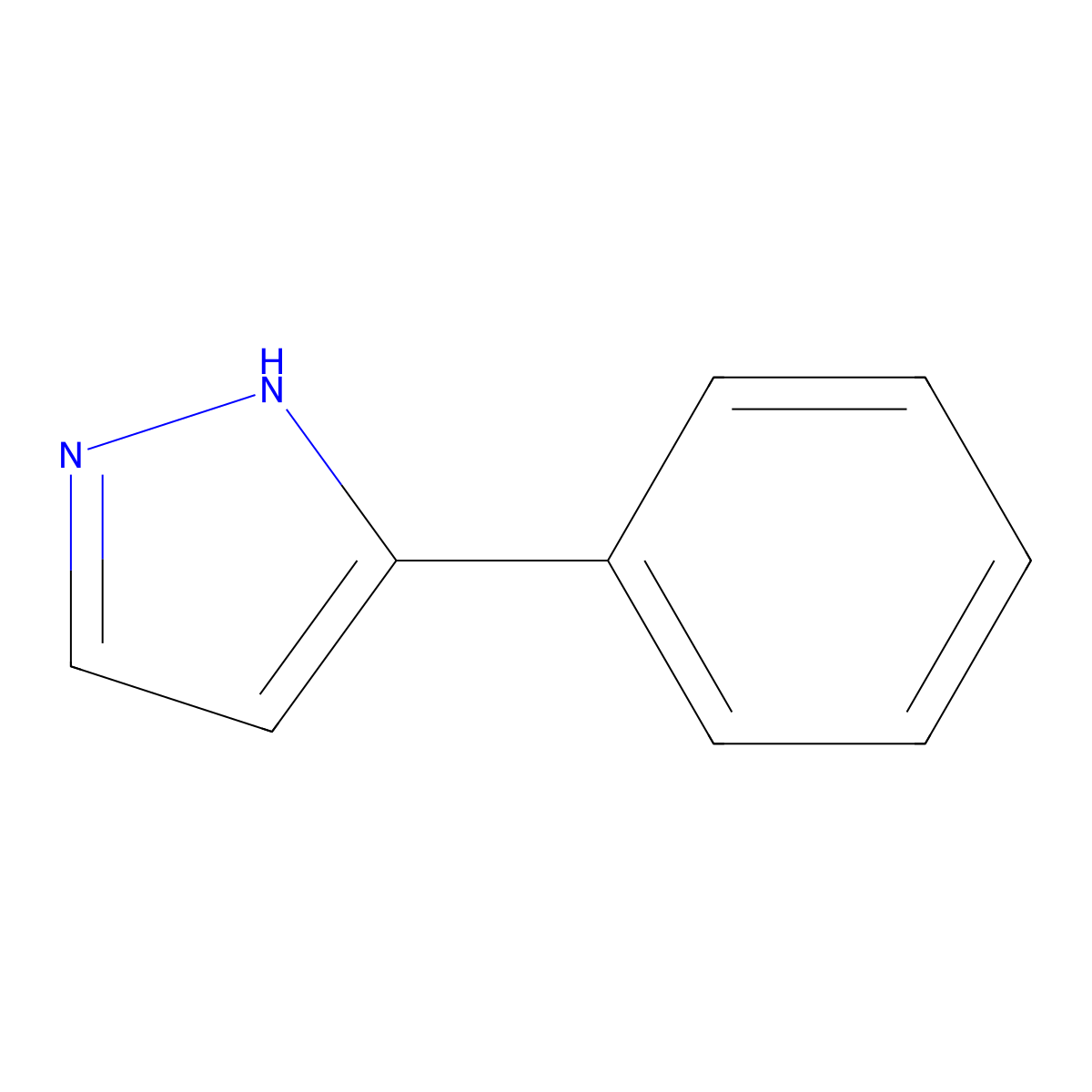 3-phenyl-1H-pyrazole molecular structure, CAS 2458-26-6