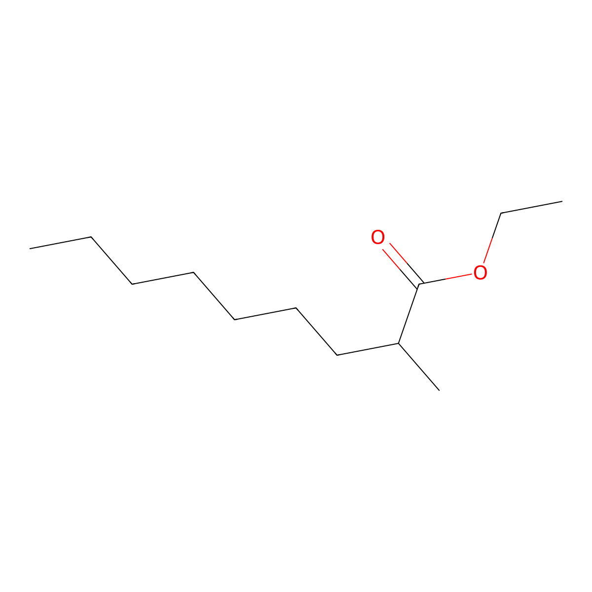 Nonanoic acid, 2-methyl-, ethyl ester molecular structure, CAS 2458-99-3