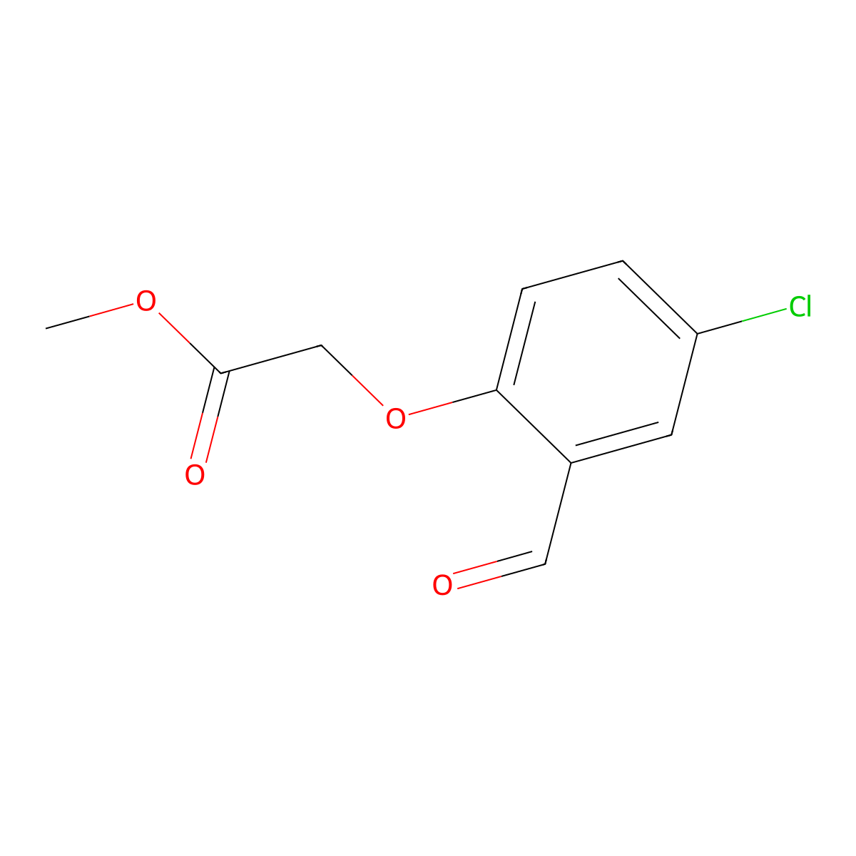 Methyl 2-(4-chloro-2-formylphenoxy)acetate molecular structure, CAS 24581-96-2