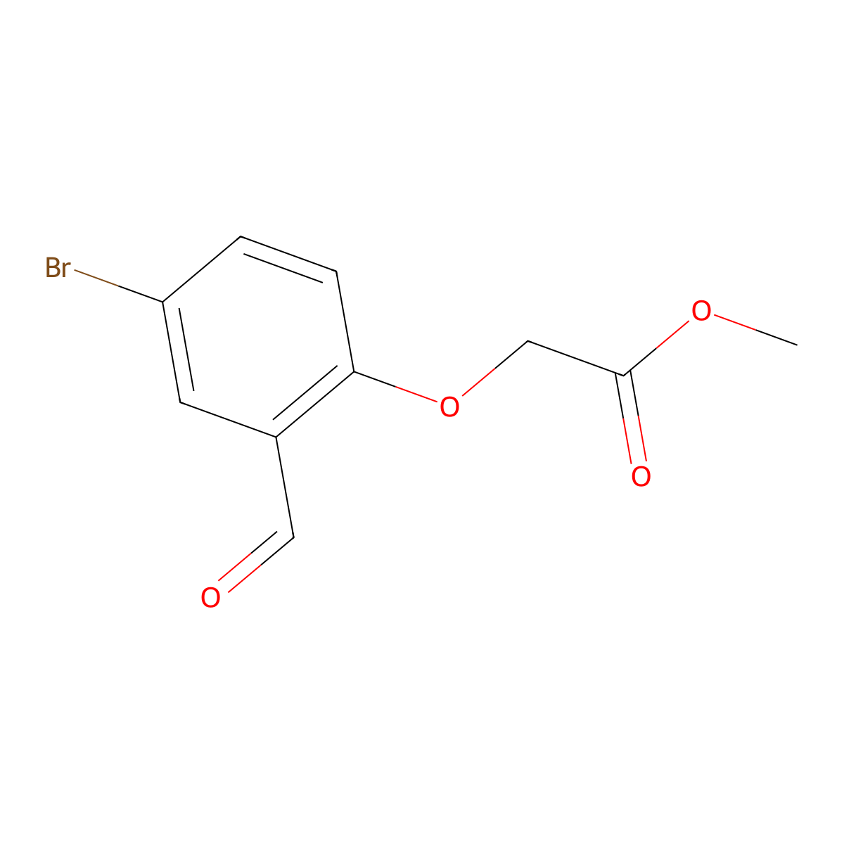 Methyl (4-bromo-2-formylphenoxy)acetate molecular structure, CAS 24581-99-5