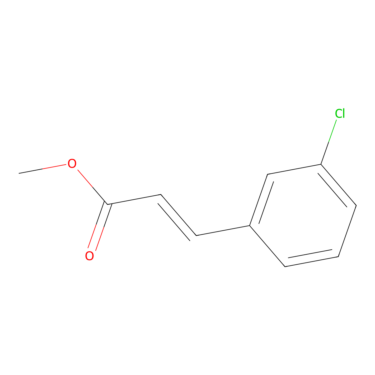 Methyl (2E)-3-(3-chlorophenyl)-2-propenoate molecular structure, CAS 24583-84-4