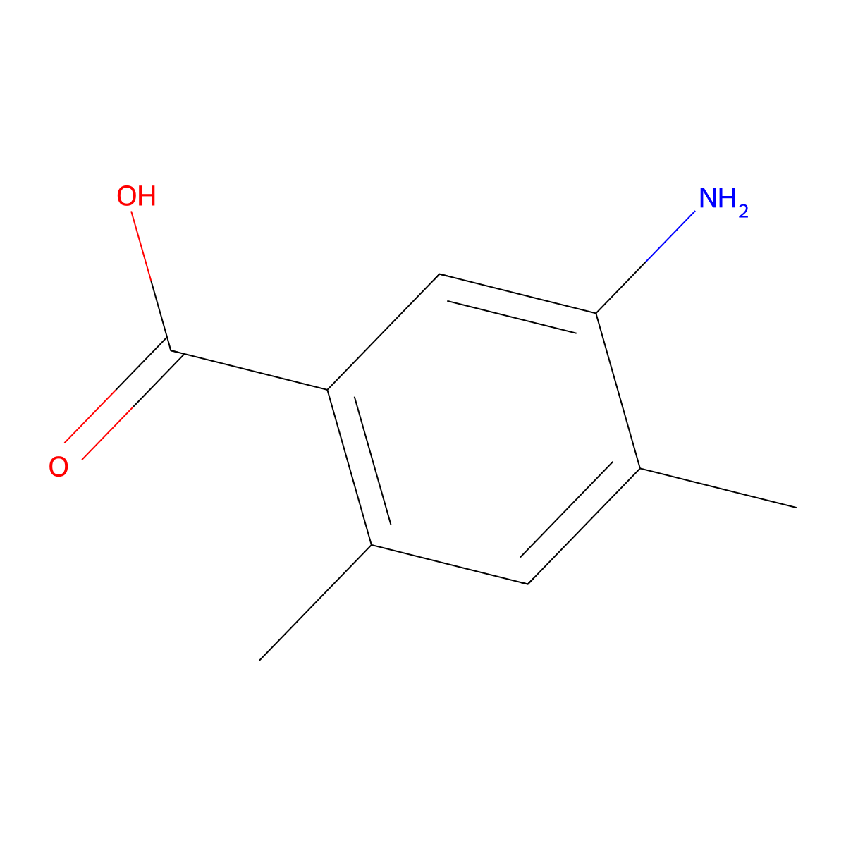5-Amino-2,4-dimethylbenzoic acid molecular structure, CAS 24587-05-1