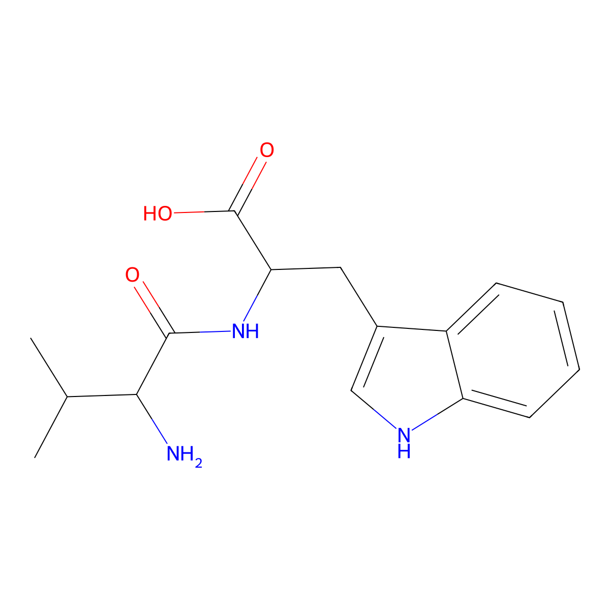 Valyltryptophan molecular structure, CAS 24587-37-9