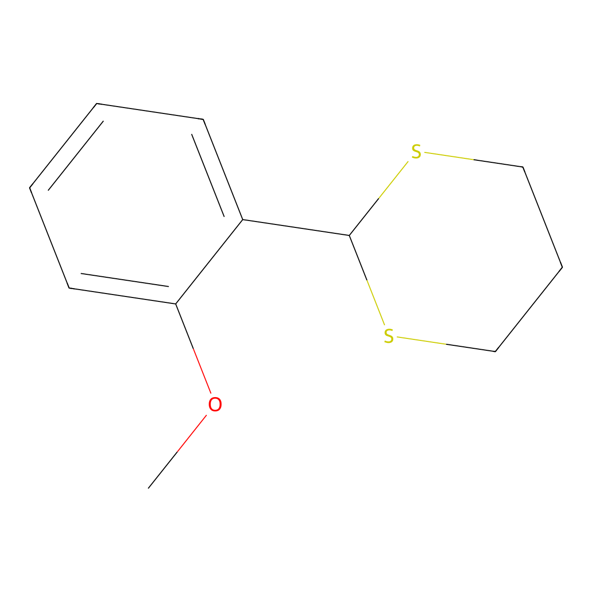 2-(2-Methoxyphenyl)-1,3-dithiane molecular structure, CAS 24588-70-3