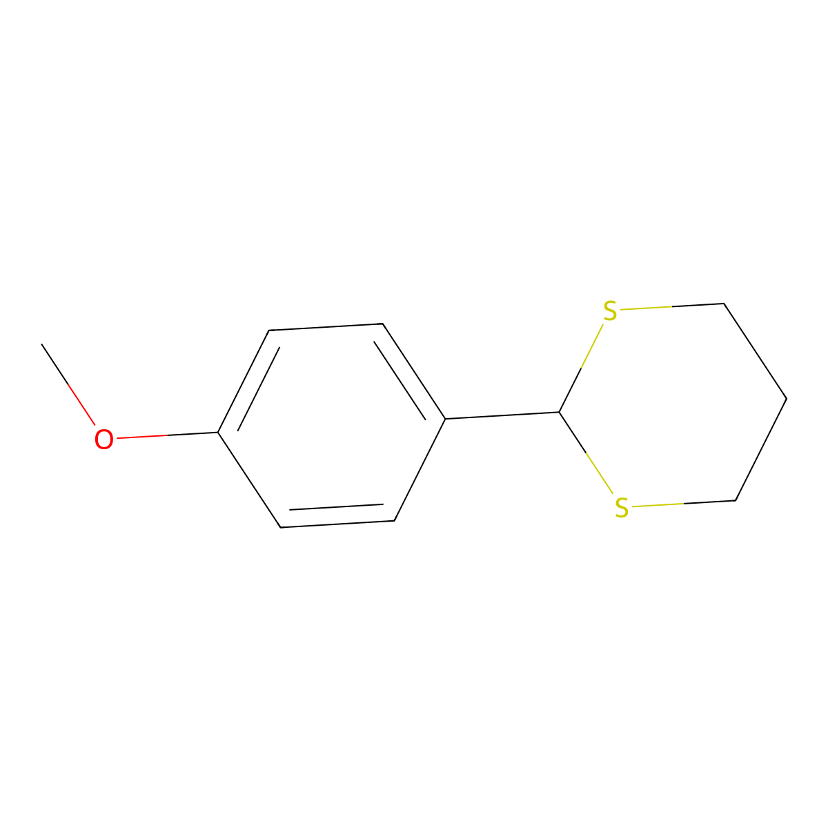 2-(4-Methoxyphenyl)-1,3-dithiane molecular structure, CAS 24588-72-5