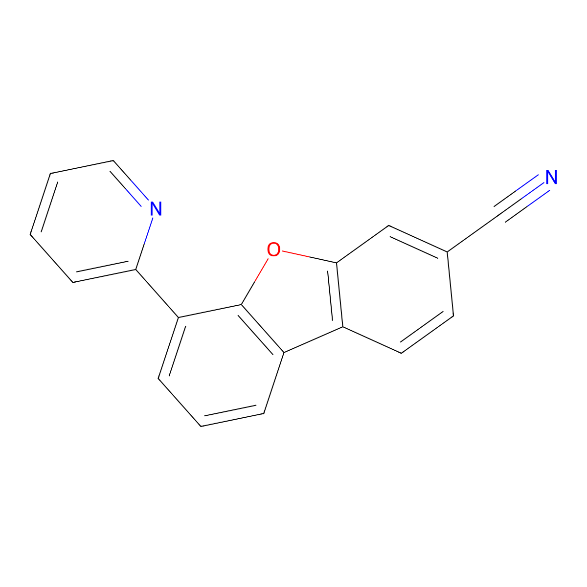6-(2-Pyridinyl)-3-dibenzofurancarbonitrile molecular structure, CAS 2458816-05-0