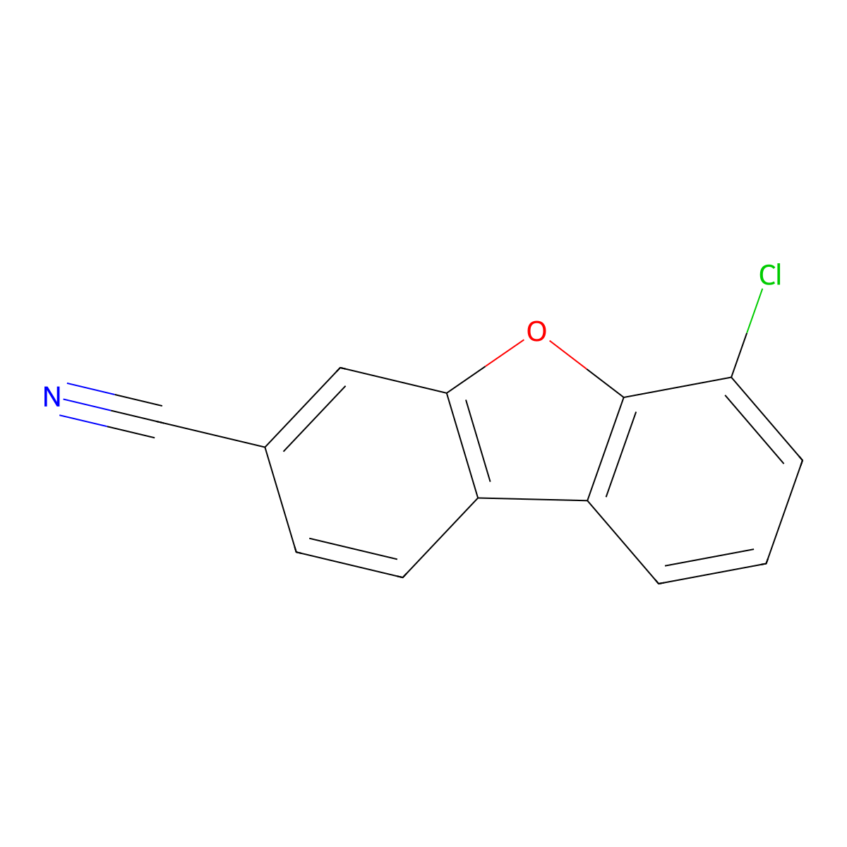6-Chloro-3-dibenzofurancarbonitrile molecular structure, CAS 2458817-55-3