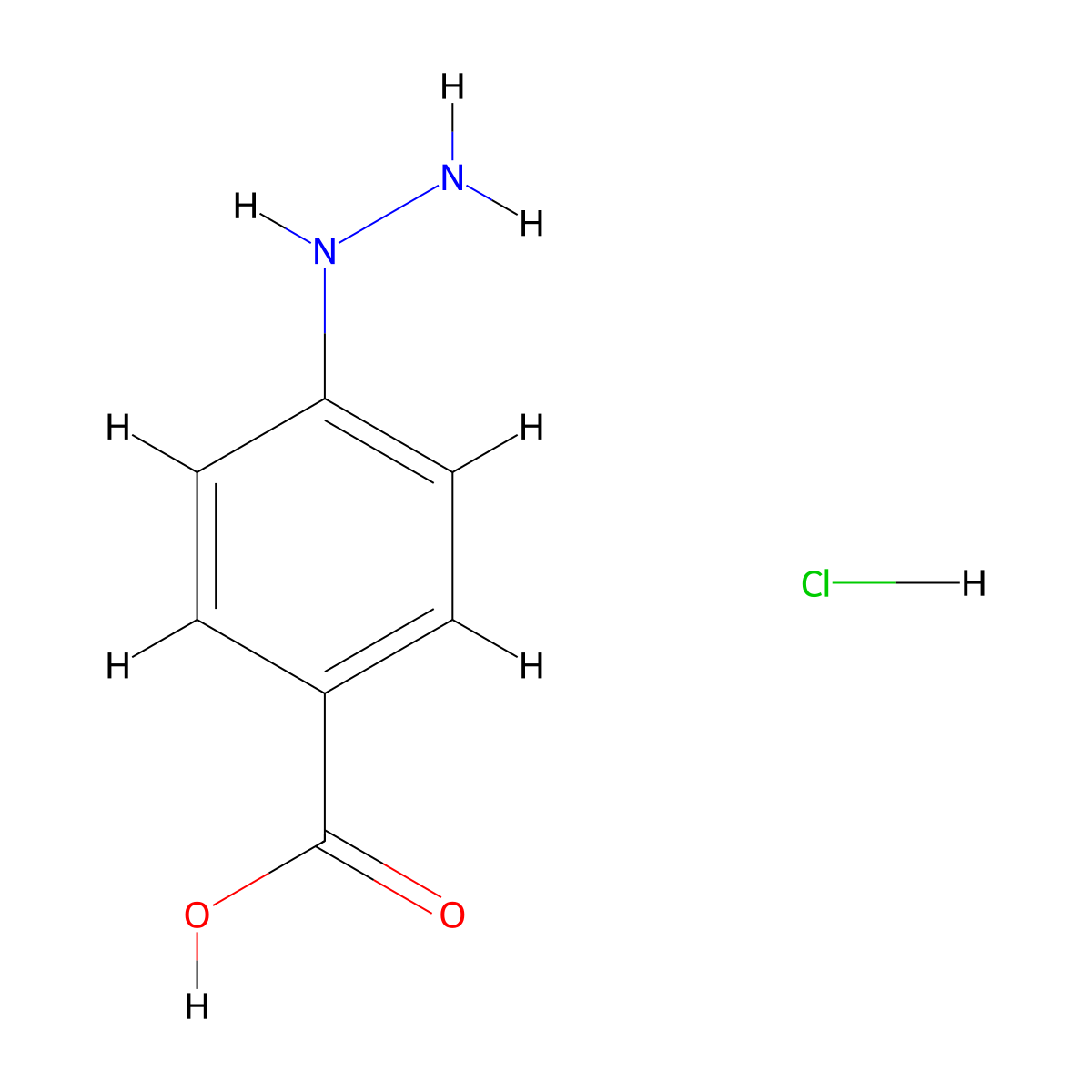 Benzoic acid, 4-hydrazinyl-, hydrochloride (1:1) molecular structure, CAS 24589-77-3