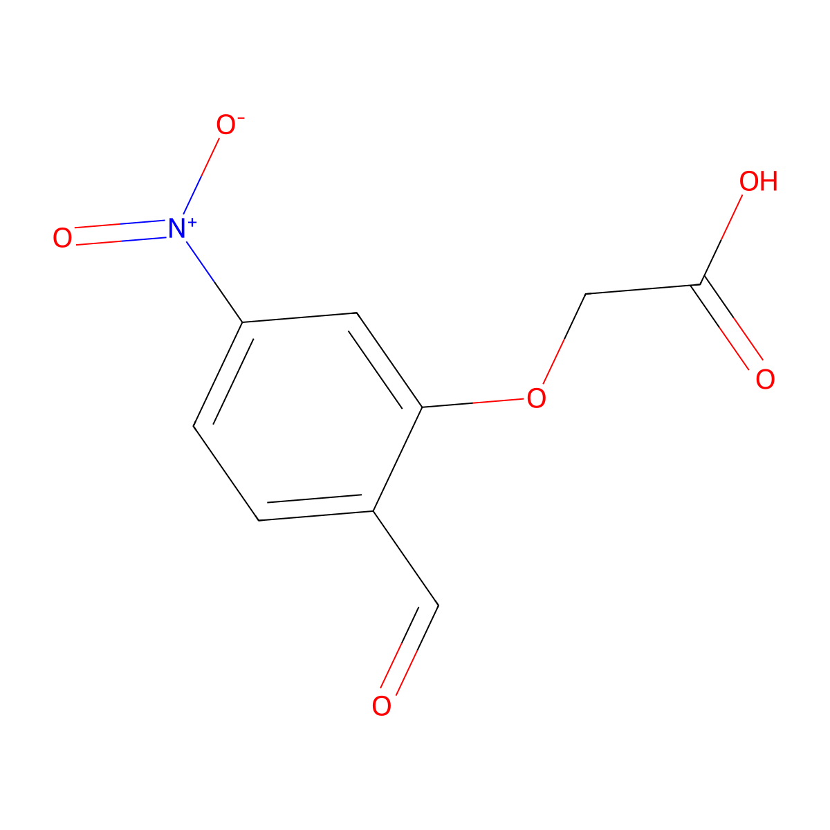 2-(2-Formyl-5-nitrophenoxy)acetic acid molecular structure, CAS 24589-90-0