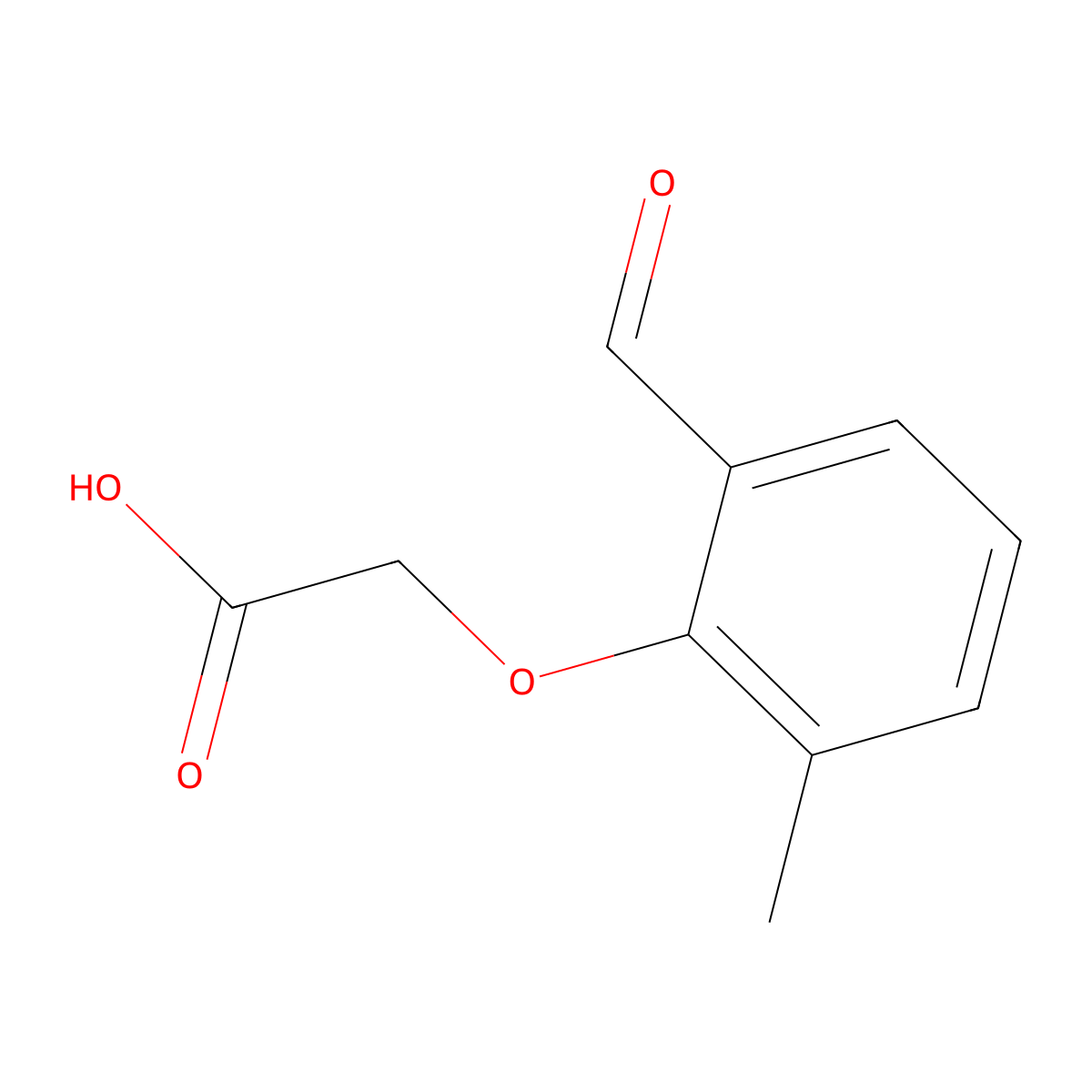 Acetic acid, 2-(2-formyl-6-methylphenoxy)- molecular structure, CAS 24589-92-2