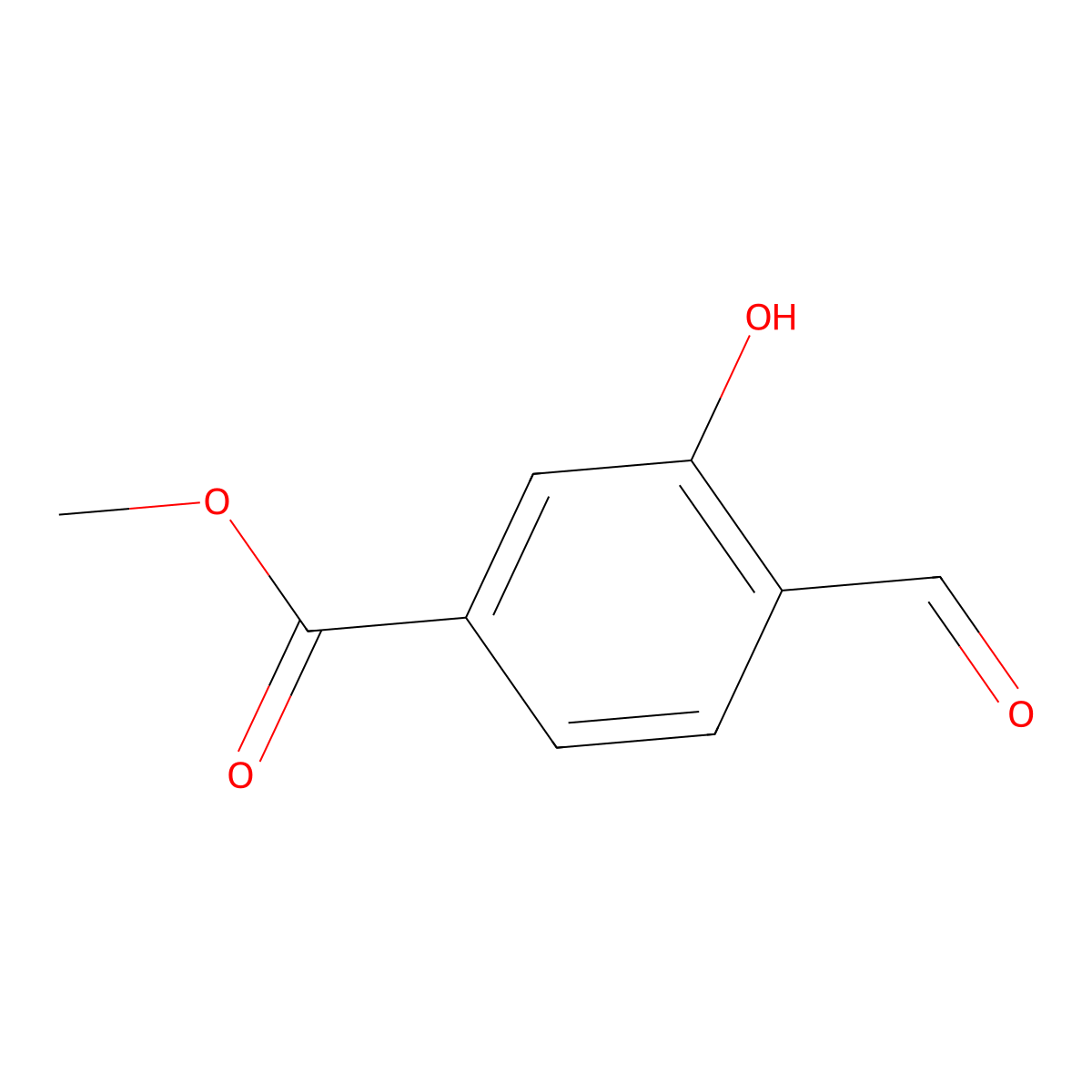 Methyl 4-formyl-3-hydroxybenzoate molecular structure, CAS 24589-98-8