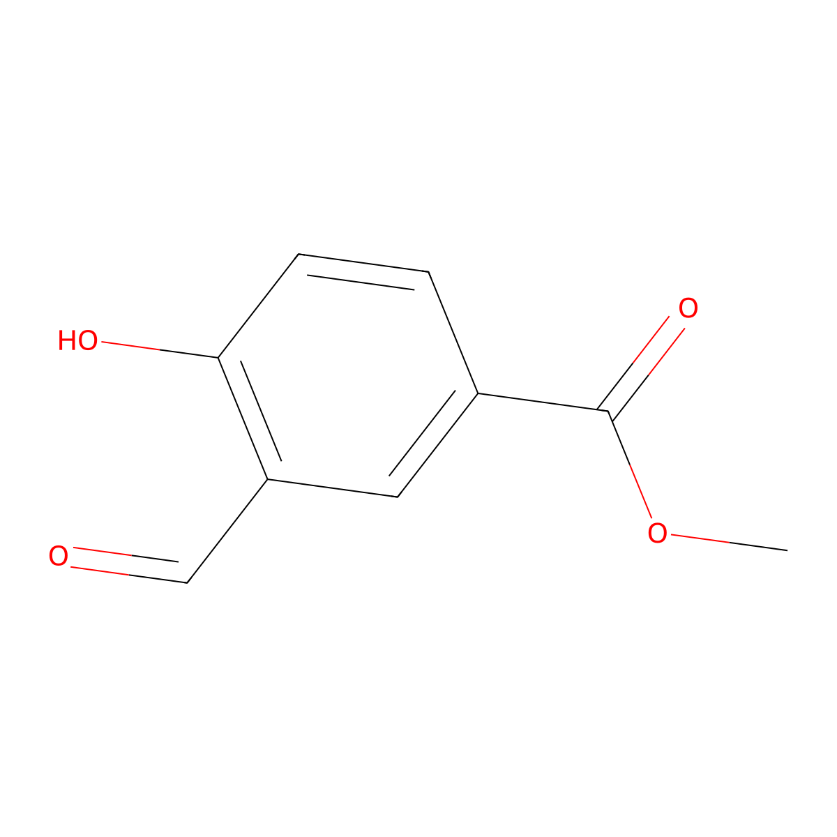 Benzoic acid, 3-formyl-4-hydroxy-, methyl ester molecular structure, CAS 24589-99-9