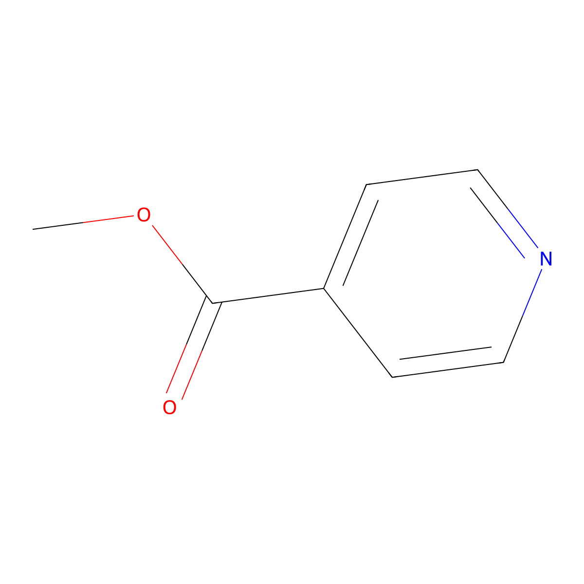 Methyl isonicotinate molecular structure, CAS 2459-09-8