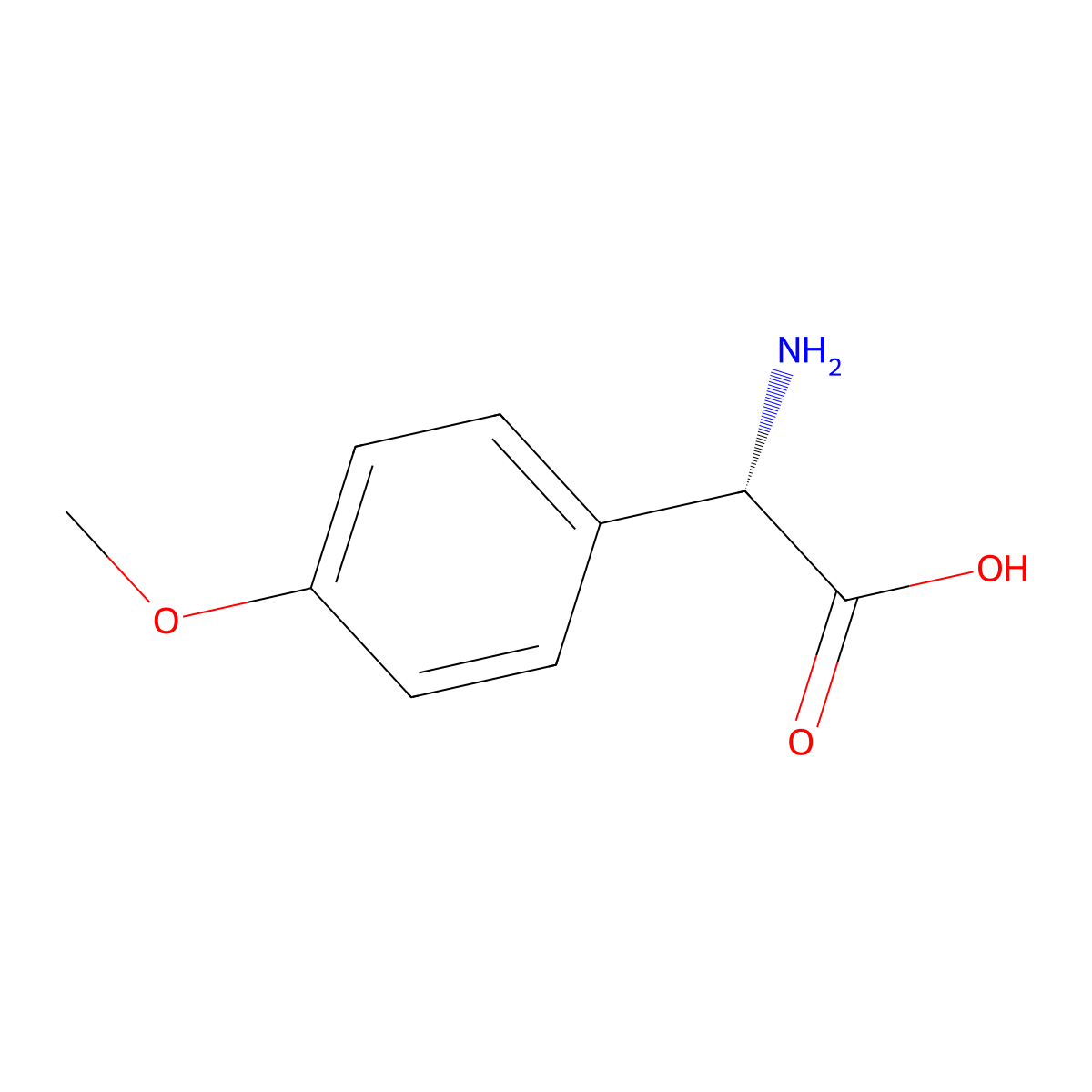 (2S)-2-amino-2-(4-methoxyphenyl)acetic acid molecular structure, CAS 24593-48-4