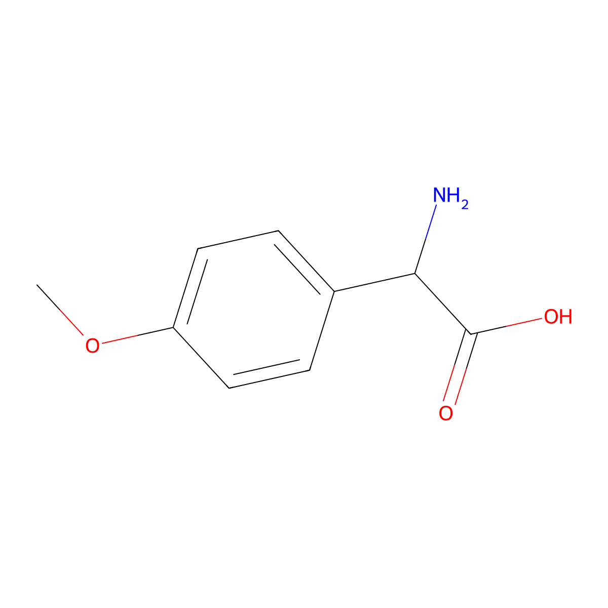 (R)-2-Amino-2-(4-methoxyphenyl)acetic acid molecular structure, CAS 24593-49-5