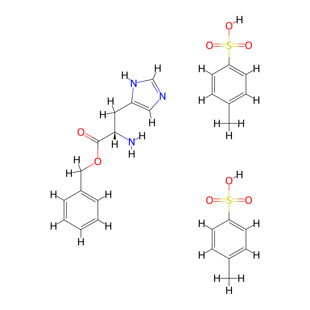 (S)-Benzyl 2-amino-3-(1H-imidazol-4-yl)propanoate bis(4-methylbenzenesulfonate) molecular structure, CAS 24593-59-7
