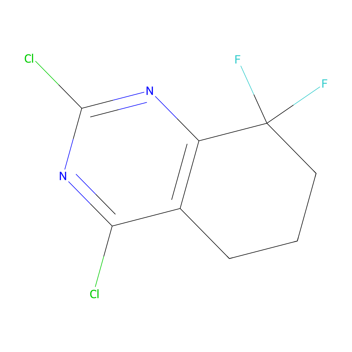 2,4-dichloro-8,8-difluoro-6,7-dihydro-5H-quinazoline molecular structure, CAS 2459401-36-4