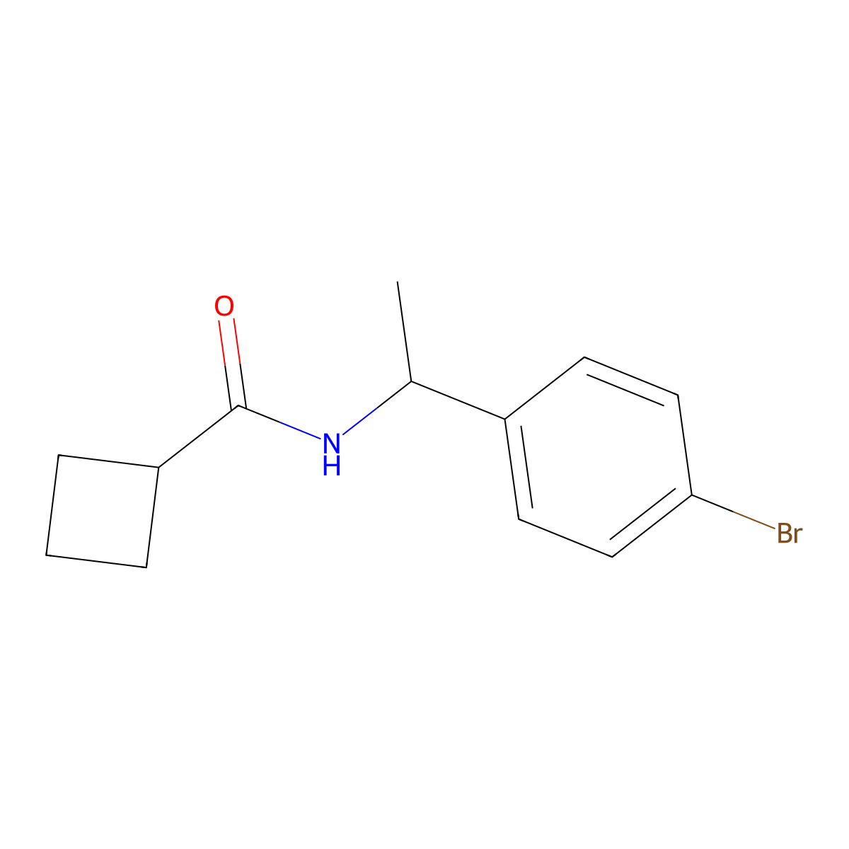 N-[1-(4-bromophenyl)ethyl]cyclobutanecarboxamide molecular structure, CAS 2459417-32-2