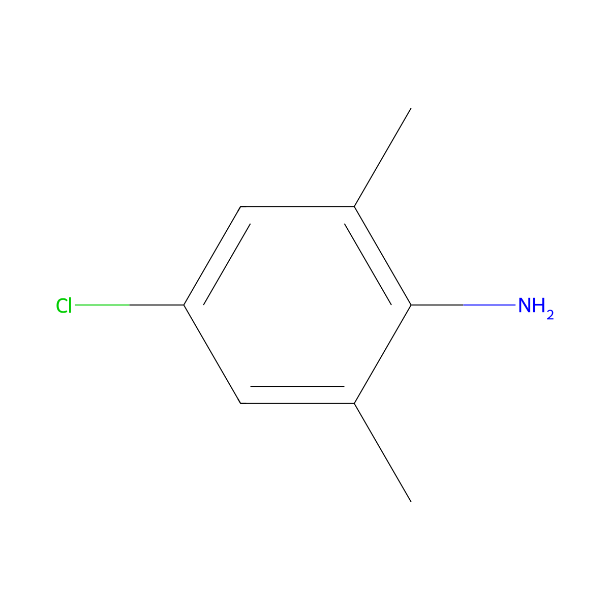 4-Chloro-2,6-dimethylaniline molecular structure, CAS 24596-18-7