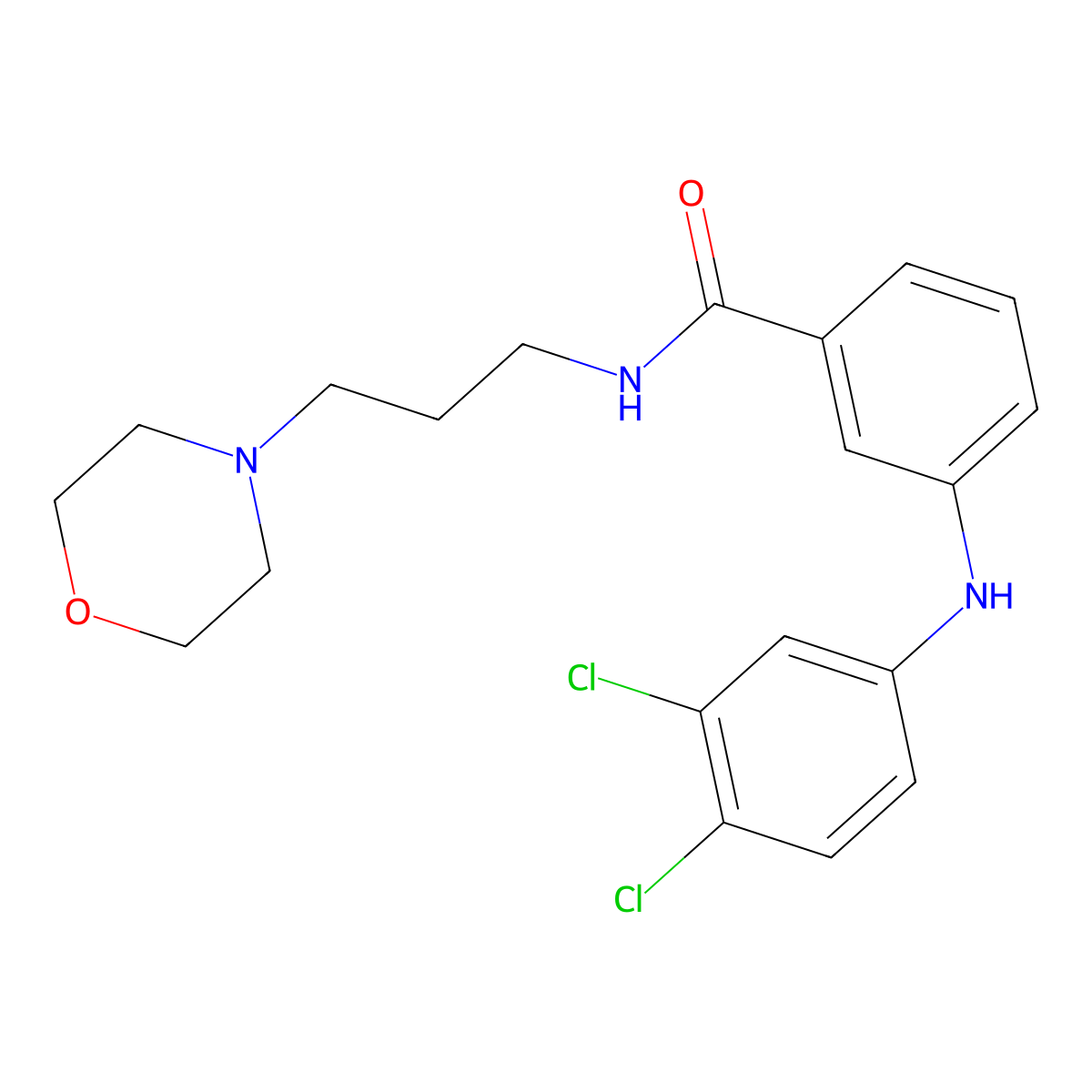 3-[(3,4-dichlorophenyl)amino]-N-[3-(morpholin-4-yl)propyl]benzamide molecular structure, CAS 2459659-84-6