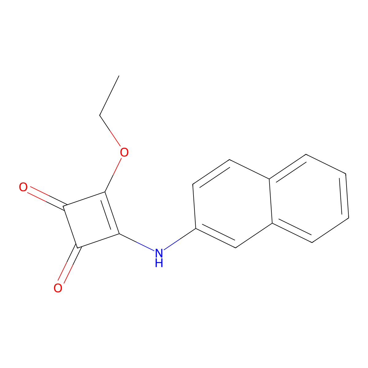 3-Ethoxy-4-[(naphthalen-2-yl)amino]cyclobut-3-ene-1,2-dione molecular structure, CAS 2459674-76-9