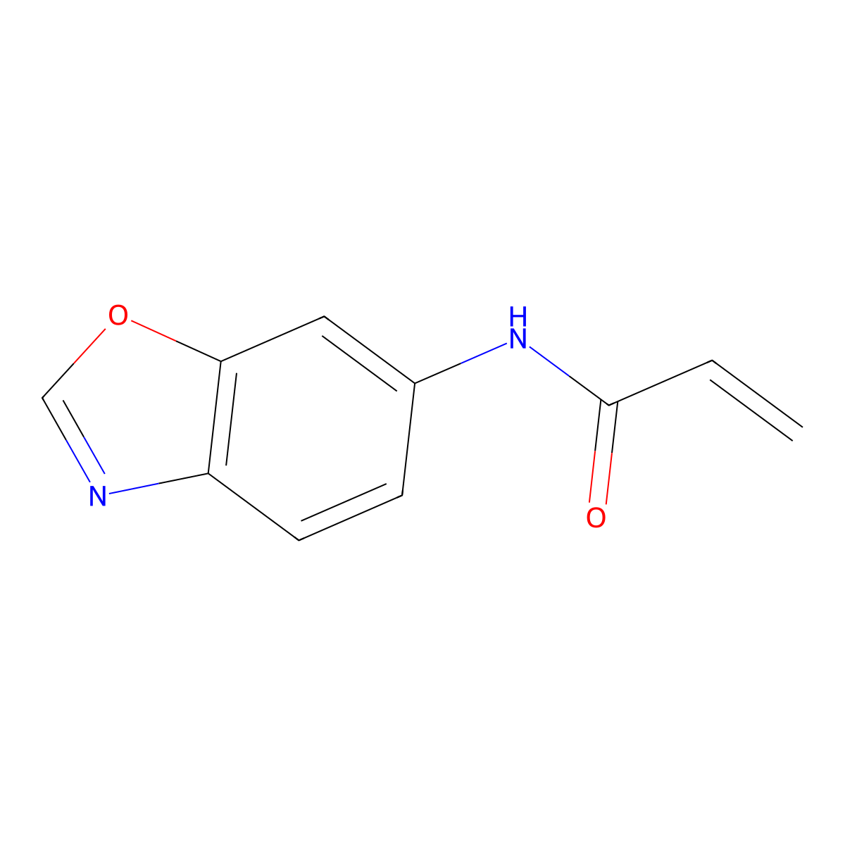 N-(1,3-benzoxazol-6-yl)prop-2-enamide molecular structure, CAS 2459725-56-3