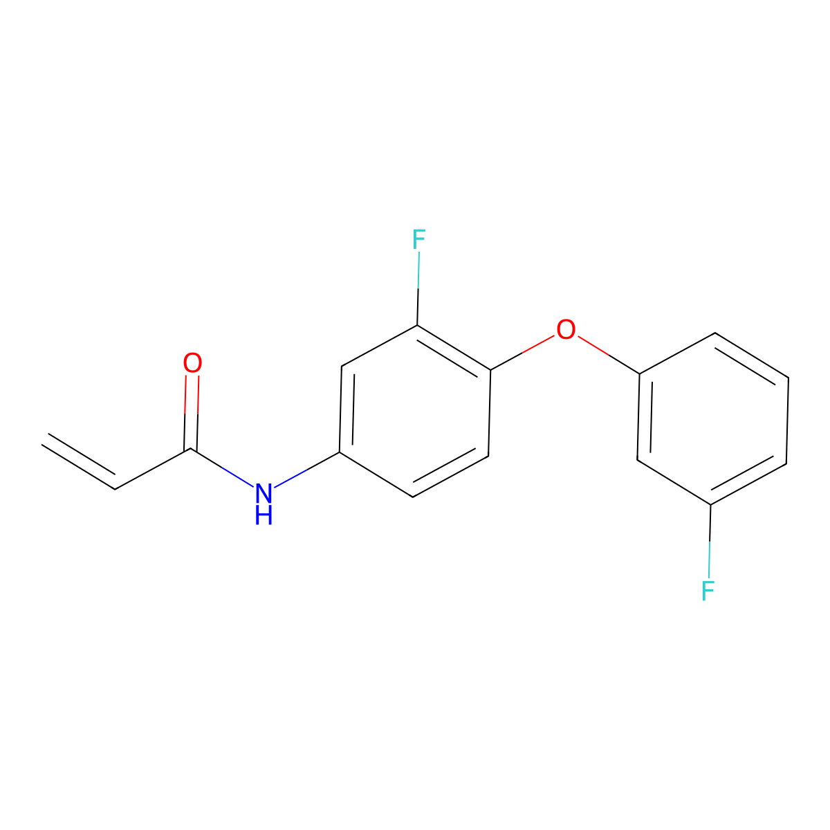 N-[3-fluoro-4-(3-fluorophenoxy)phenyl]prop-2-enamide molecular structure, CAS 2459725-57-4