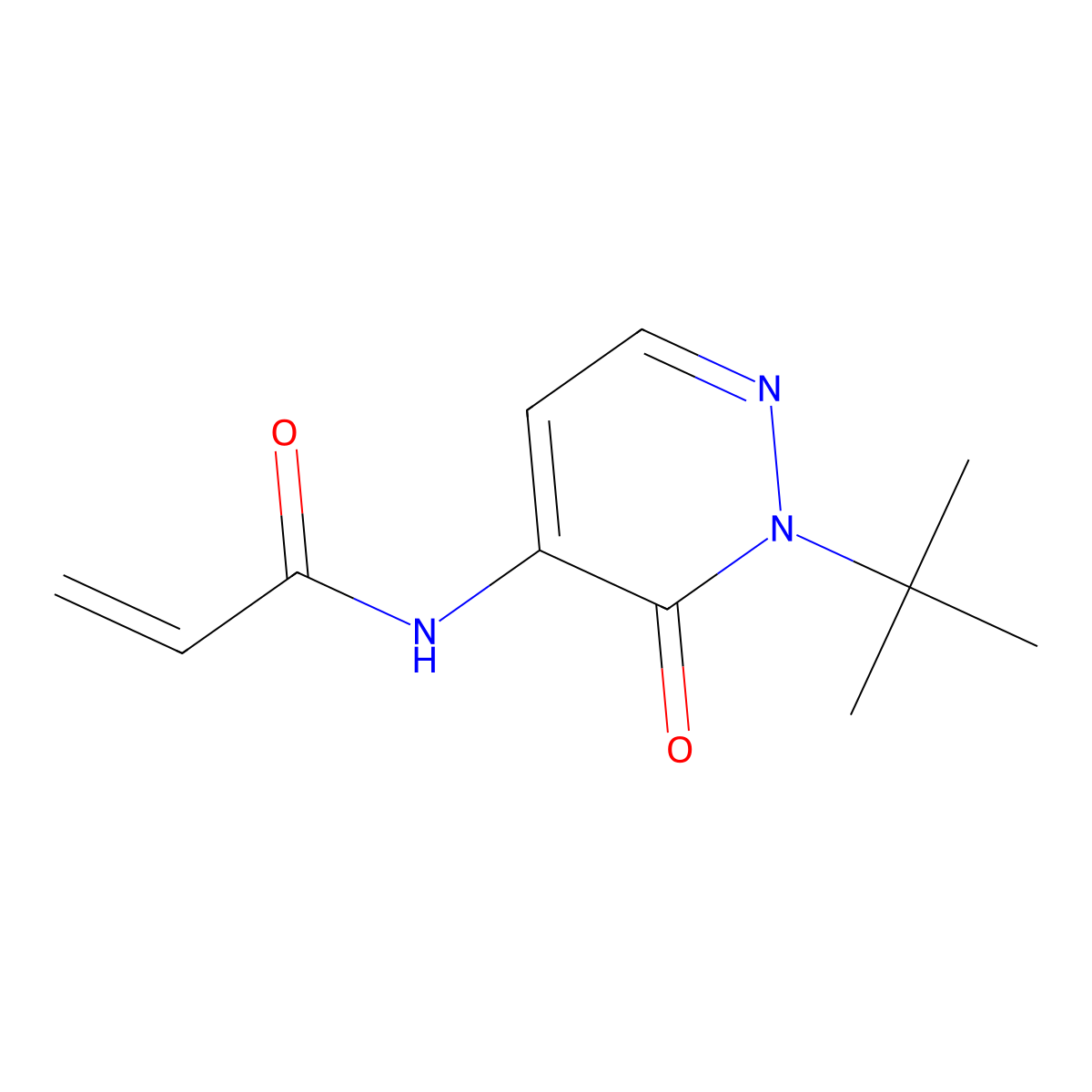 N-(2-tert-butyl-3-oxopyridazin-4-yl)prop-2-enamide molecular structure, CAS 2459725-58-5