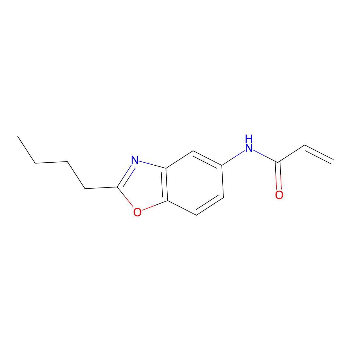 N-(2-butyl-1,3-benzoxazol-5-yl)prop-2-enamide molecular structure, CAS 2459725-63-2