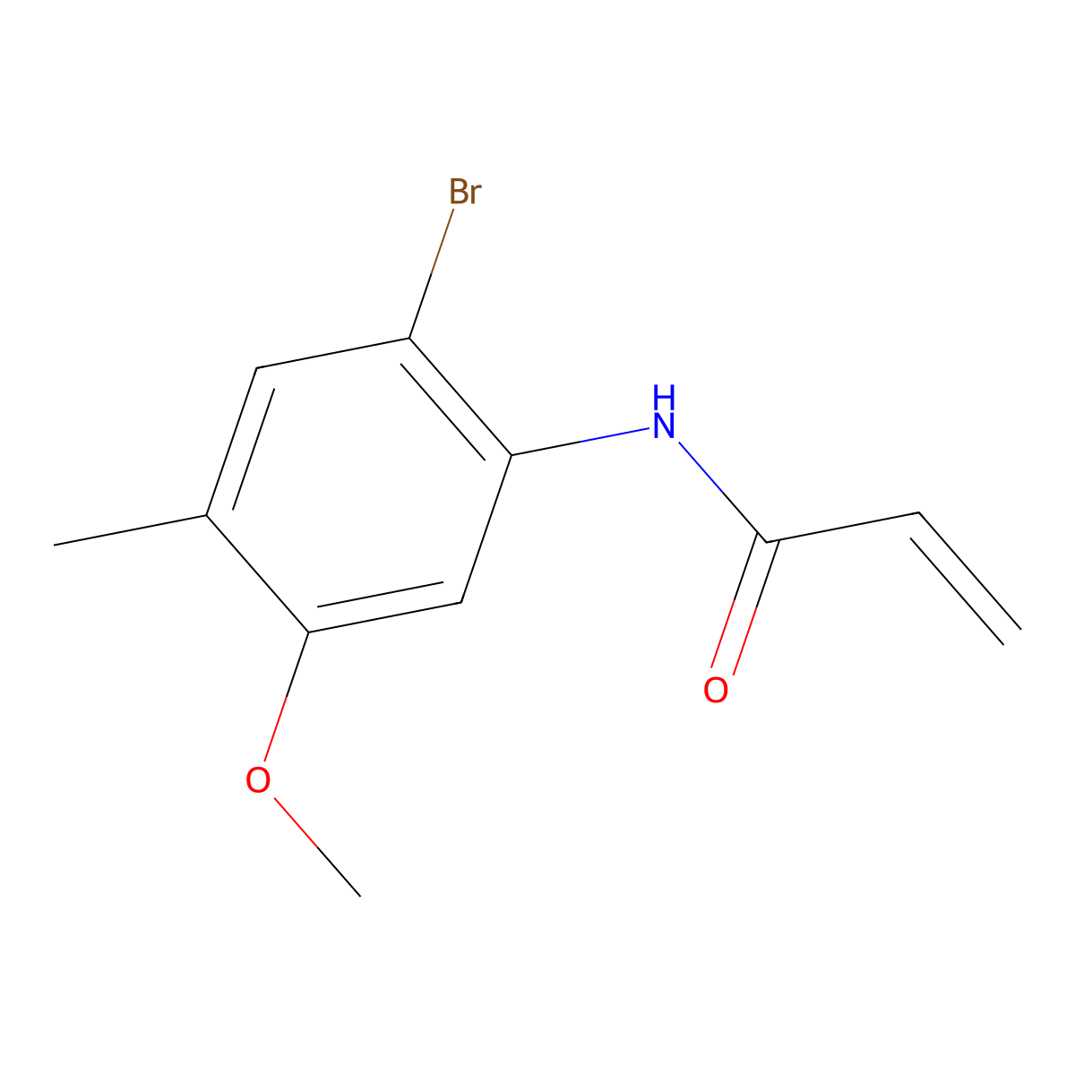 N-(2-bromo-5-methoxy-4-methylphenyl)prop-2-enamide molecular structure, CAS 2459725-65-4