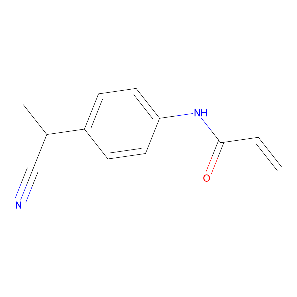 N-[4-(1-cyanoethyl)phenyl]prop-2-enamide molecular structure, CAS 2459725-70-1