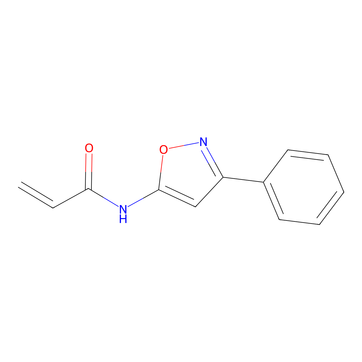 N-(3-phenyl-1,2-oxazol-5-yl)prop-2-enamide molecular structure, CAS 2459725-74-5