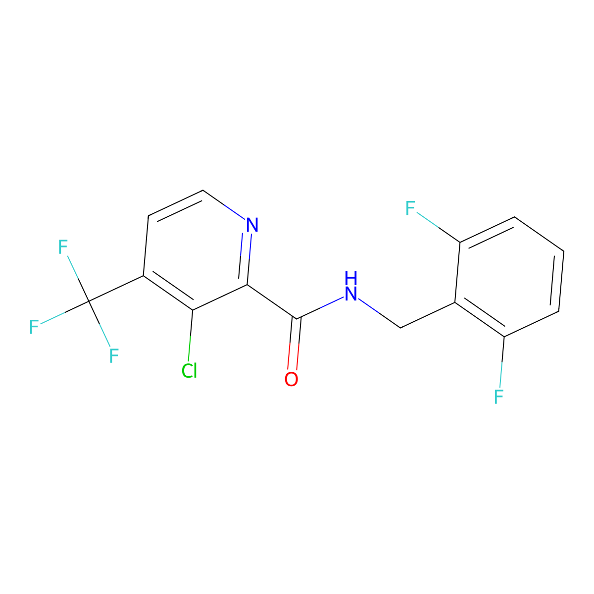 3-chloro-N-[(2,6-difluorophenyl)methyl]-4-(trifluoromethyl)pyridine-2-carboxamide molecular structure, CAS 2459725-75-6
