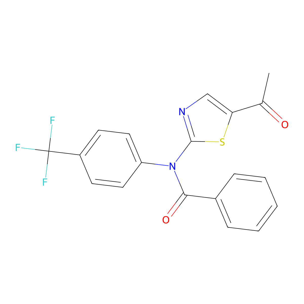 N-(5-acetyl-1,3-thiazol-2-yl)-N-[4-(trifluoromethyl)phenyl]benzamide molecular structure, CAS 2459725-84-7