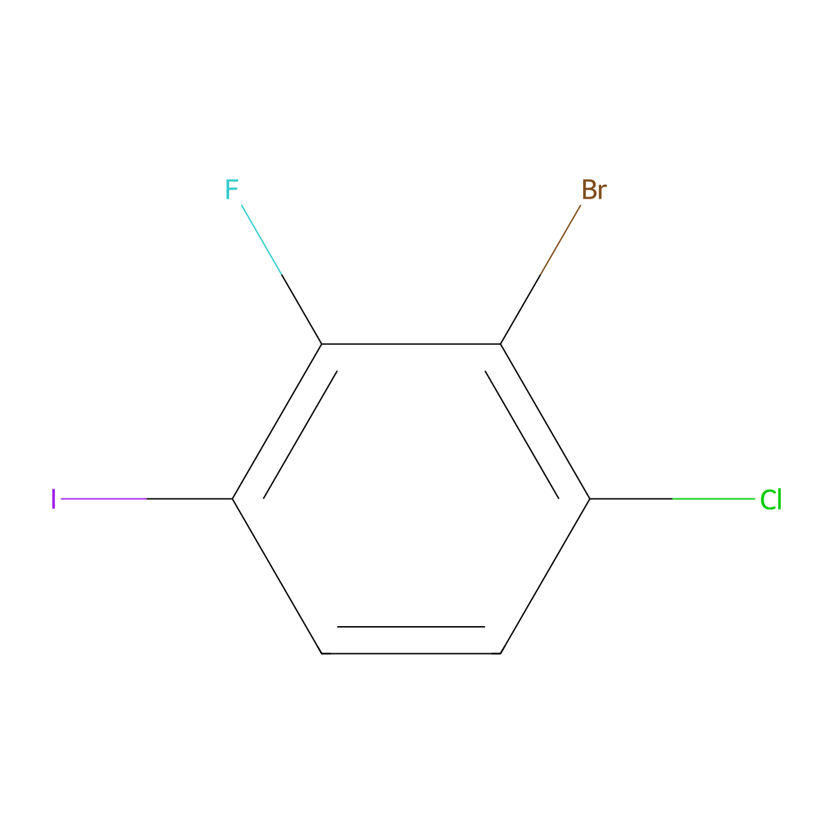 2-Bromo-1-chloro-3-fluoro-4-iodobenZene molecular structure, CAS 2459761-40-9