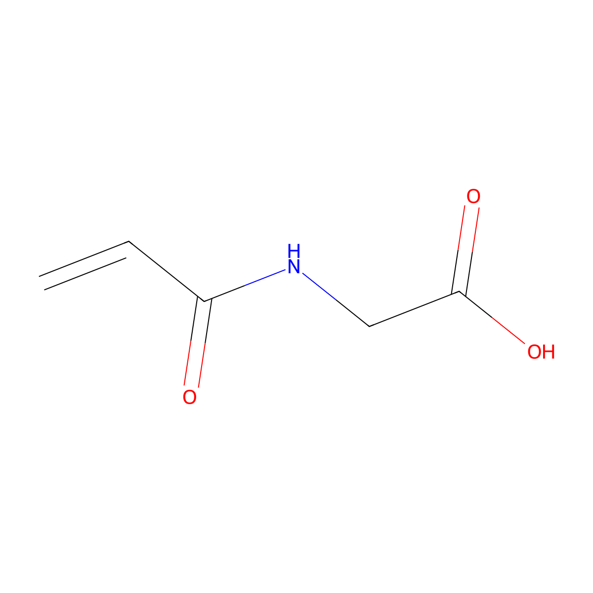 Acryloylglycine molecular structure, CAS 24599-25-5