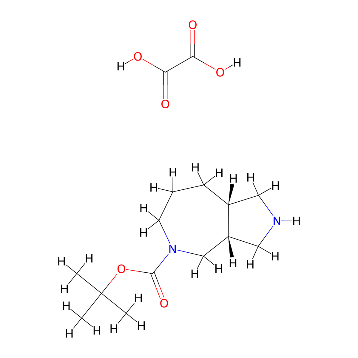 rel-tert-Butyl (3aR,8aS)-octahydropyrrolo[3,4-c]azepine-5(1H)-carboxylate oxalate molecular structure, CAS 2459946-41-7