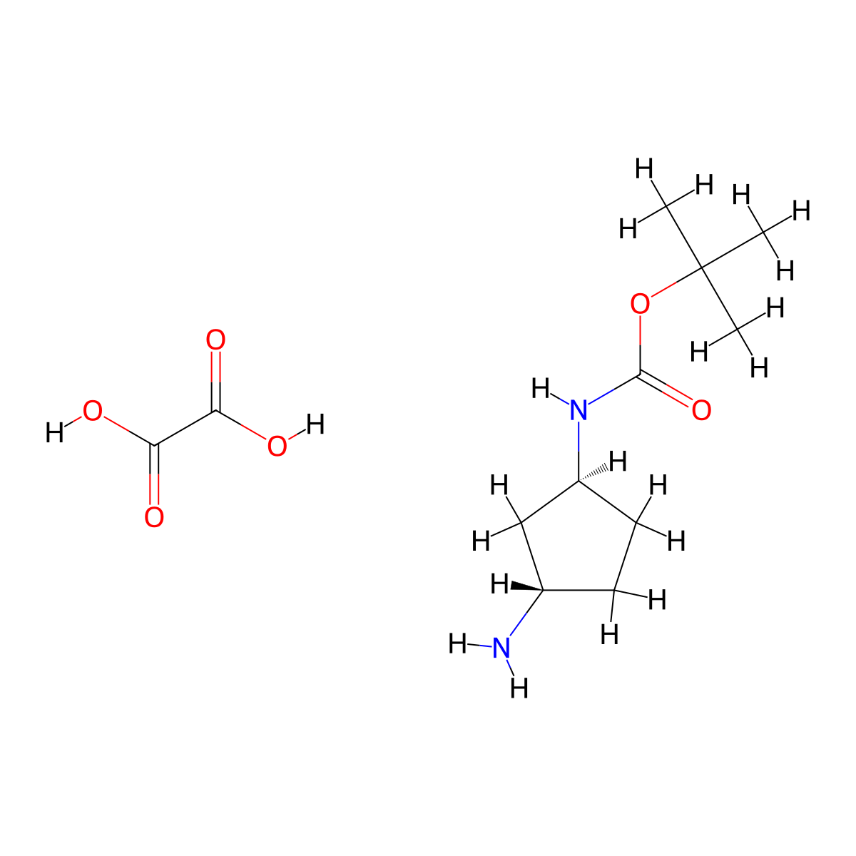 tert-Butyl ((1S,3S)-3-aminocyclopentyl)carbamate oxalate molecular structure, CAS 2459946-55-3