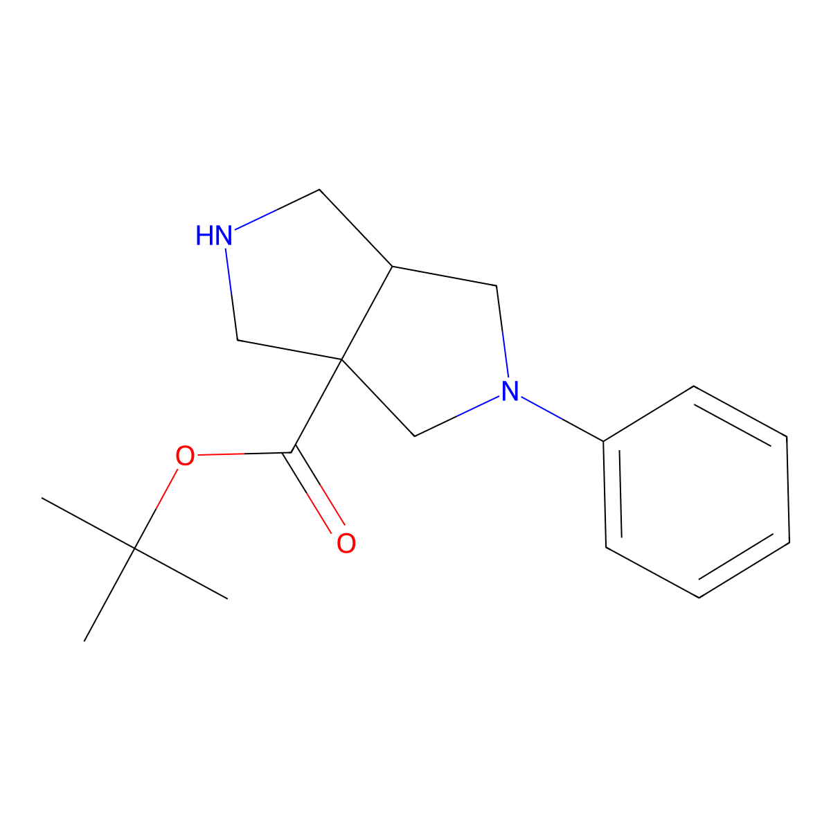 tert-Butyl (3aR,6aR)-2-phenylhexahydropyrrolo[3,4-c]pyrrole-3a(1H)-carboxylate molecular structure, CAS 2459946-56-4