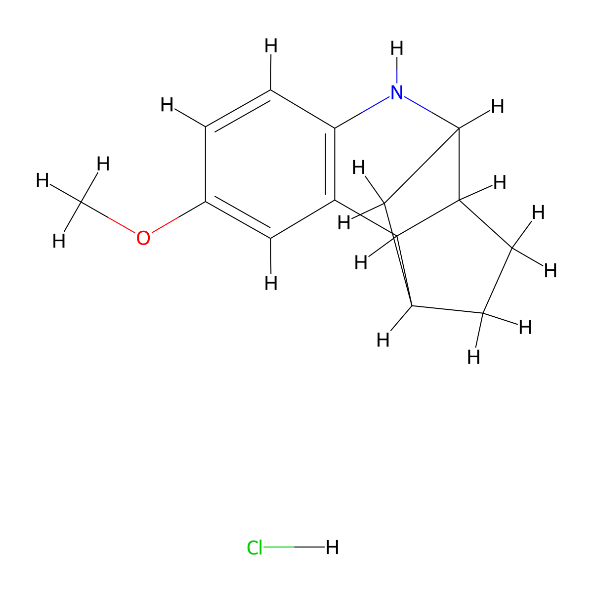 8-Methoxy-2,3,3A,4,5,9B-hexahydro-1H-1,4-methanocyclopenta[C]quinoline hydrochloride molecular structure, CAS 2459962-80-0