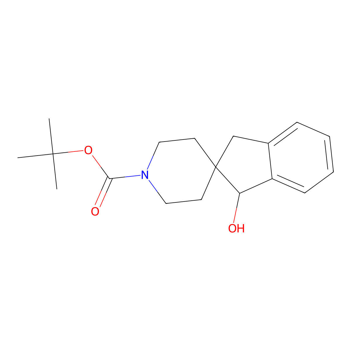 Tert-butyl 3-hydroxy-1,3-dihydrospiro[indene-2,4'-piperidine]-1'-carboxylate molecular structure, CAS 2459962-85-5