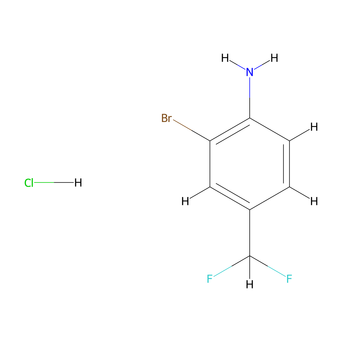 2-Bromo-4-(difluoromethyl)aniline hydrochloride molecular structure, CAS 2459963-14-3