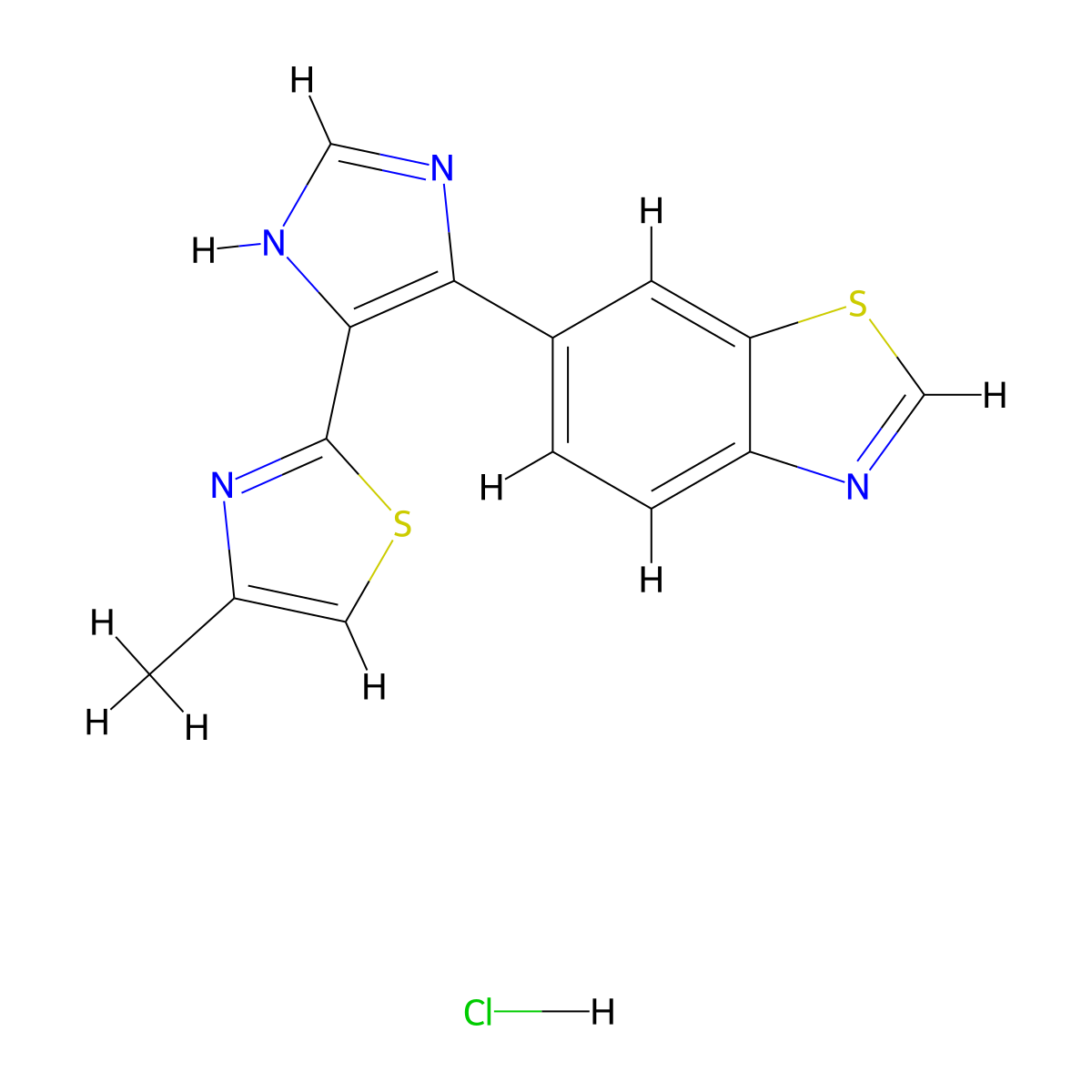 6-(4-(4-Methylthiazol-2-yl)-1H-imidazol-5-yl)benzo[d]thiazole hydrochloride molecular structure, CAS 2459963-17-6