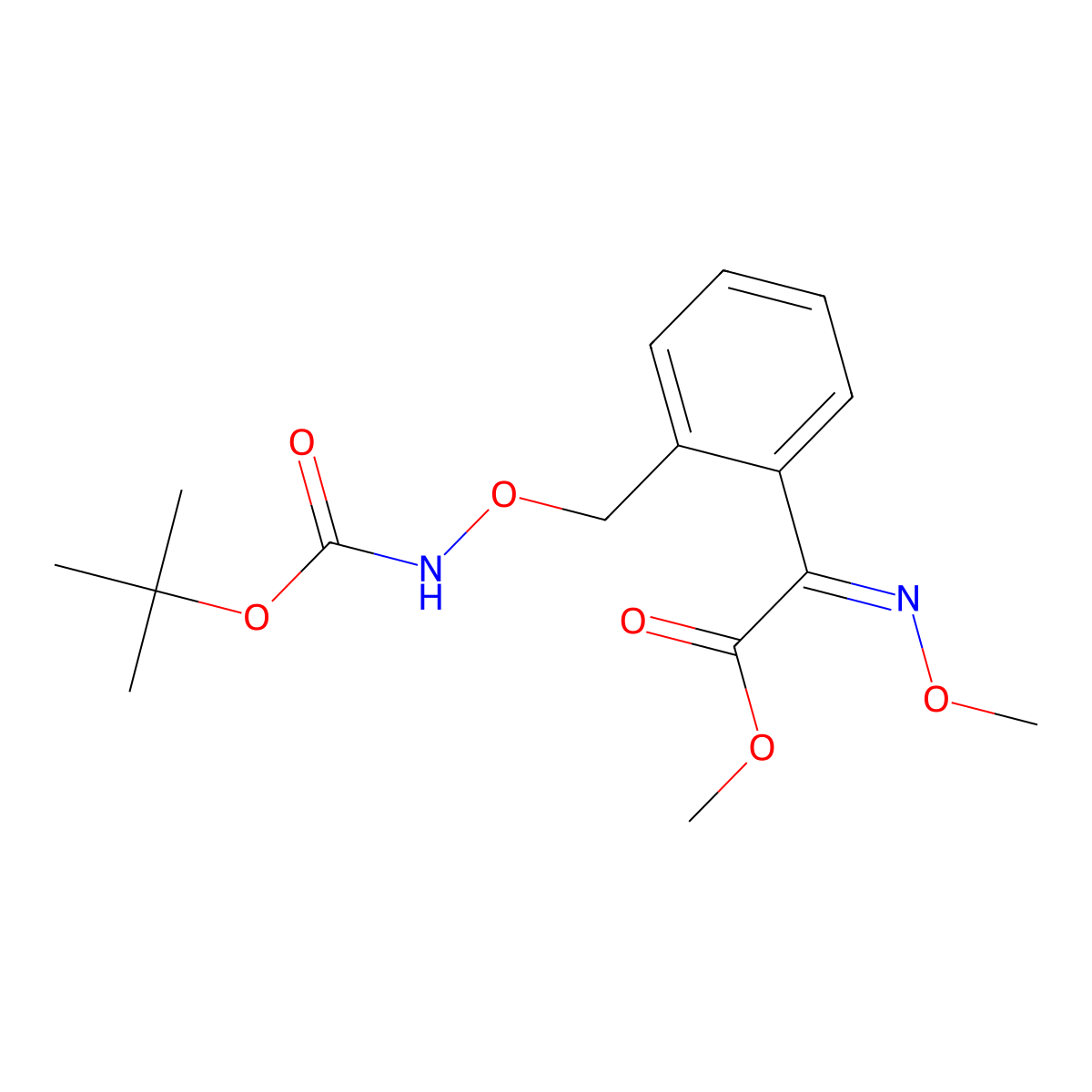 (E)-Methyl 2-(2-((((tert-butoxycarbonyl)amino)oxy)methyl)phenyl)-2-(methoxyimino)acetate molecular structure, CAS 2459977-70-7