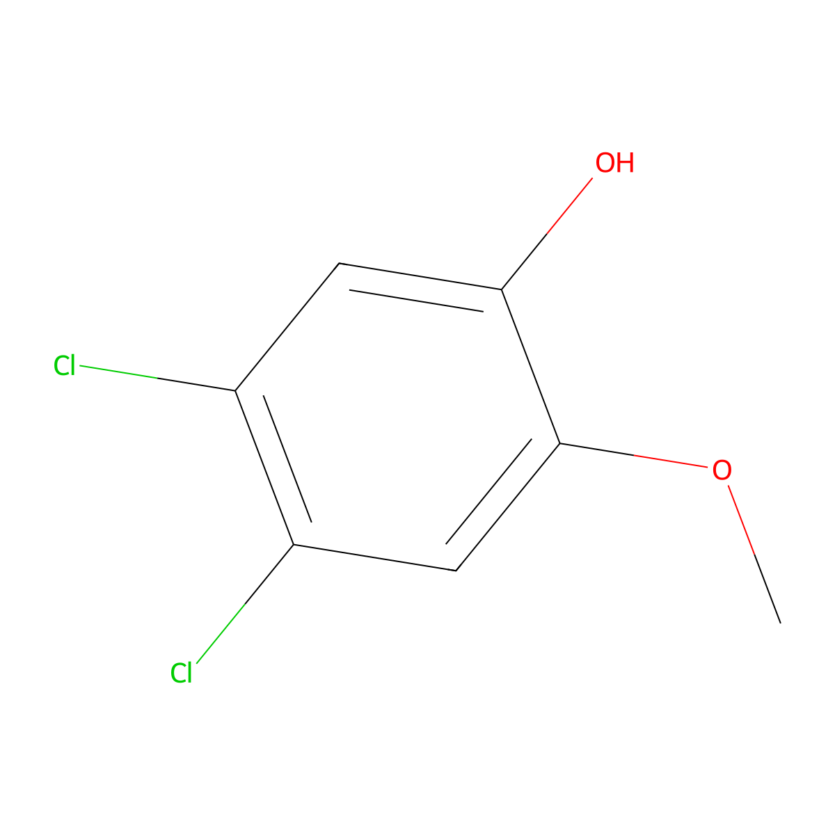 4,5-Dichloroguaiacol molecular structure, CAS 2460-49-3