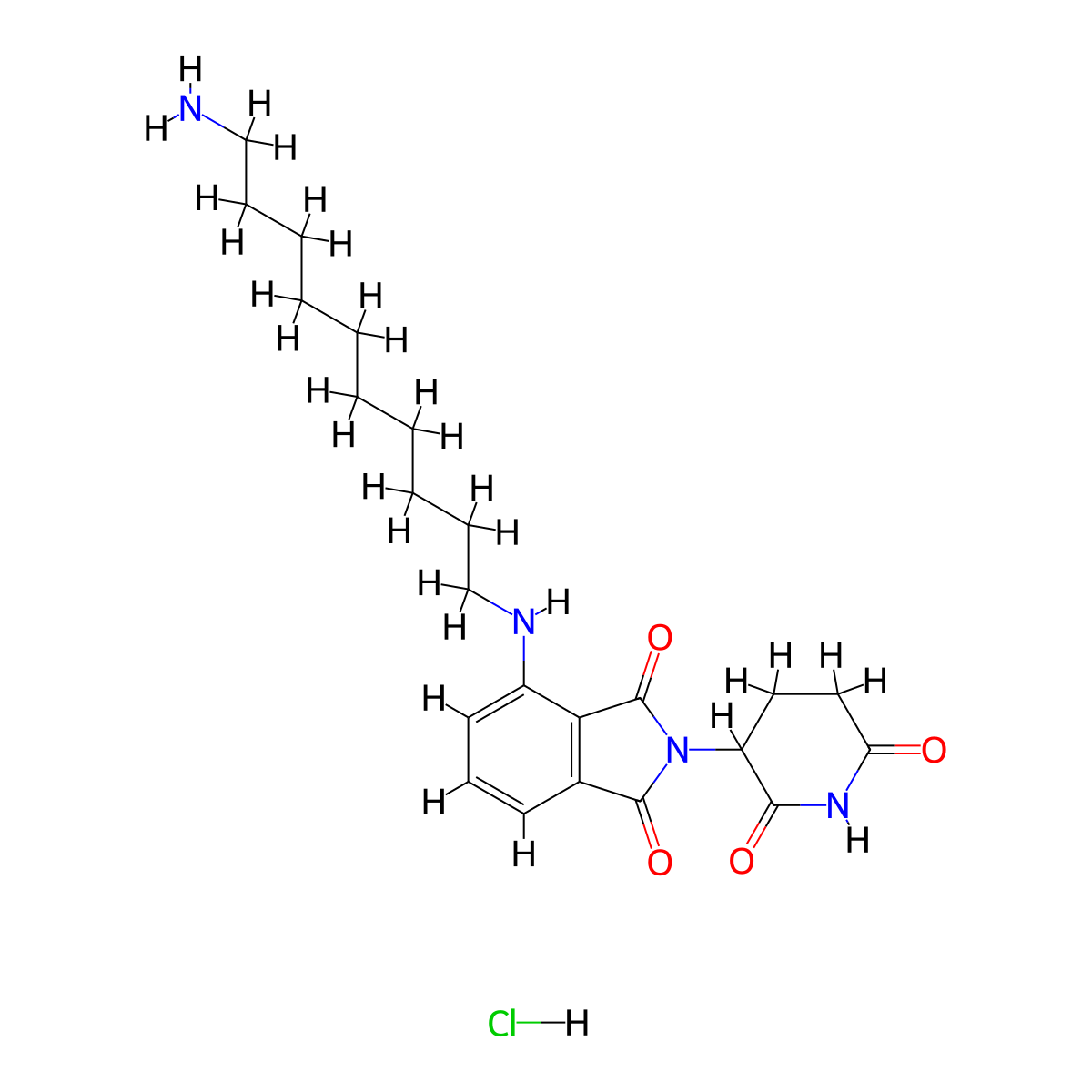 Thalidomide-NH-C10-NH2 (hydrochloride) molecular structure, CAS 2460022-53-9